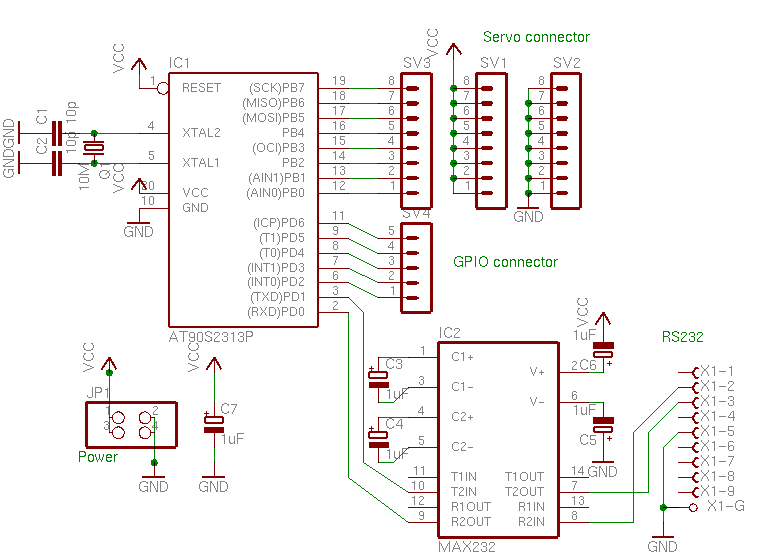 servo controller avr schematic